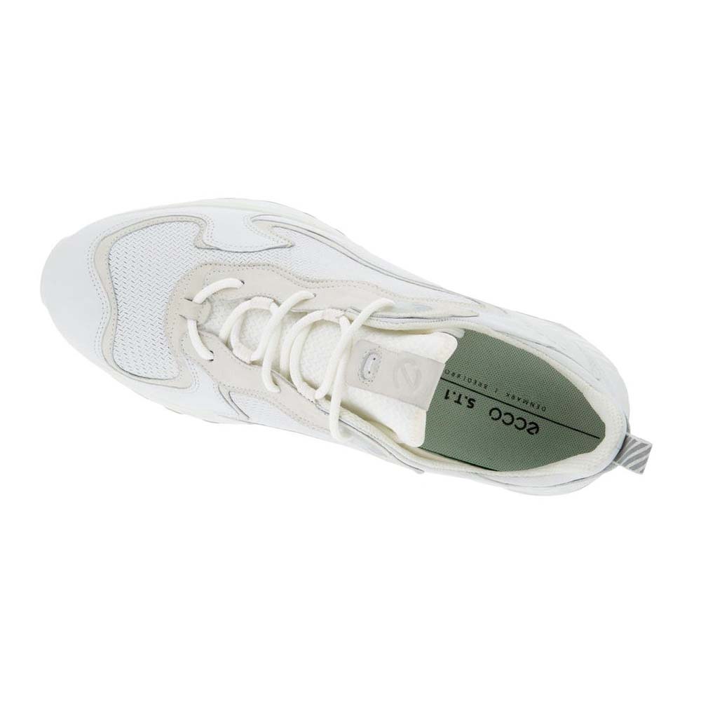 Men's Ecco St.1 Laced Sneakers White | USA 649FDN